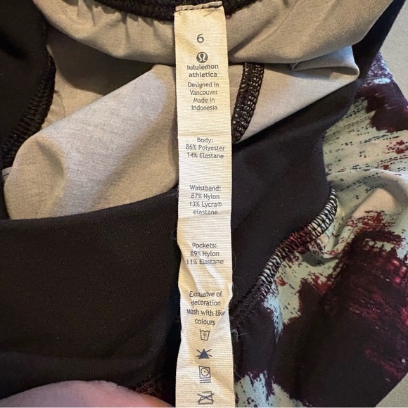 Lululemon Tranquil Crop Pants & Power Y Bra – Kara Blossom Multi Black – Size 6 - Picture 9 of 16